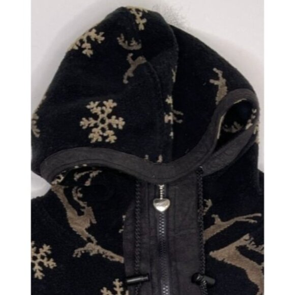 Vintage Obermeyer Fleece Sherpa Hooded Half Zip Pullover Top Size M - Picture 3 of 6